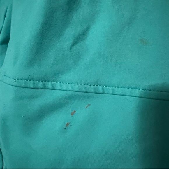 Lululemon Sweater Blue Teal High Neck Gathered Arms Pockets. - Picture 2 of 11